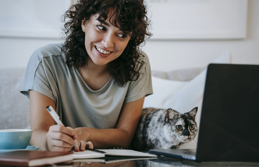 content writing by young woman